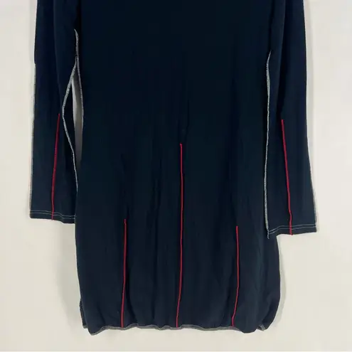 Dzhavael Couture Seamed Floral Patchwork Long Sleeve Cowl Neck Dress Lagenlook M Black Size M