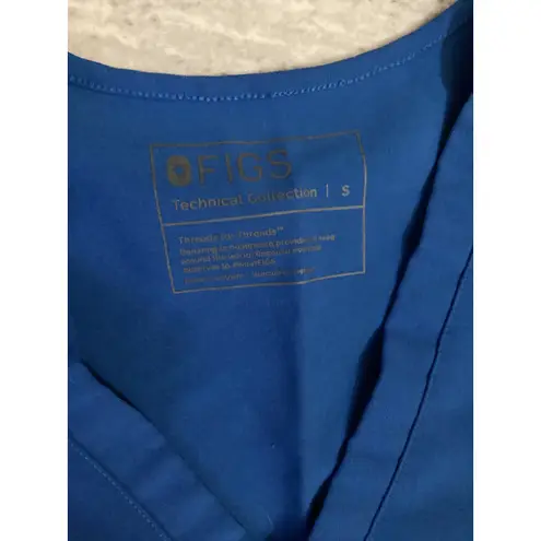 FIGS  Royal Blue Technical Collection Scrub Top Women's Sz S V-Neck Short Sleeve