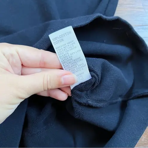 James Perse • Funnel Neck Sweatshirt Dress black cotton terry mini