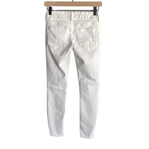 Mother Looker Ankle Fray Jeans Little Miss Innocent White Size 25