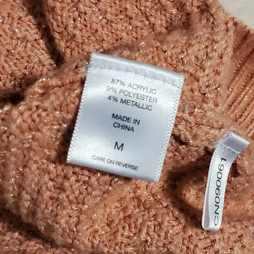 New York & Company Lace up Crew neck Relaxed Open Back Sweater Size M Pink Size M