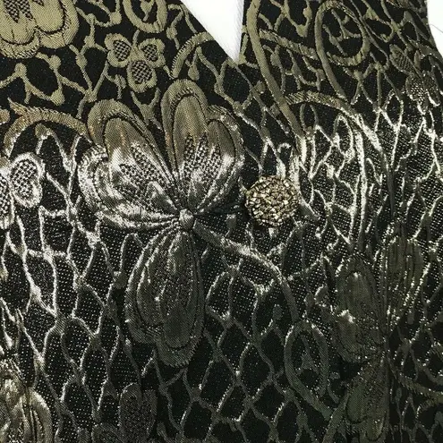 Givenchy Statement Vest Metallic Gold Plus Size 20W Formal Textured Maxamalist