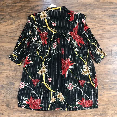 Ba&sh • Paprika Dress floral print Noir black mini popover swing shirtdress