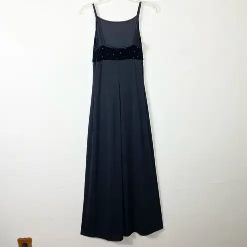 Vintage 90’s Byer Too! Black Velvet Sparkly Maxi Formal Party Dress Size S