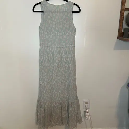 Roberta Roller Rabbit Roller Rabbit Seafoam Sleeveless Tie Waist Seashell Floral Maxi Dress XS