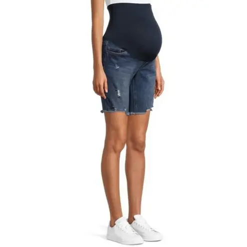 Time and Tru Women’s Maternity Bermuda Shorts with Full Panel Size 2XL Denim Blue