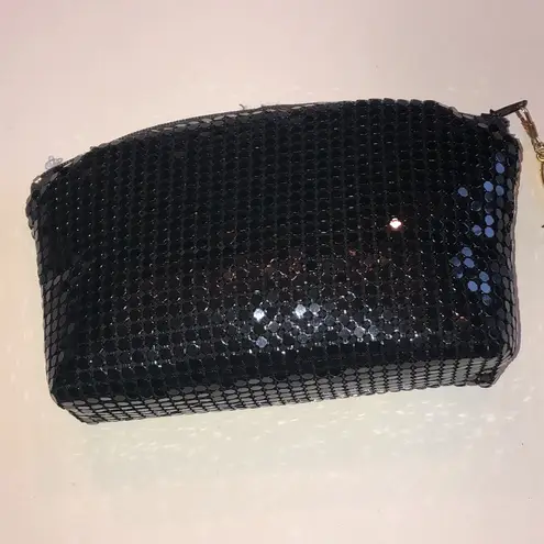 Elka Vintage Black Gold Silver Sequin Mesh Clutch