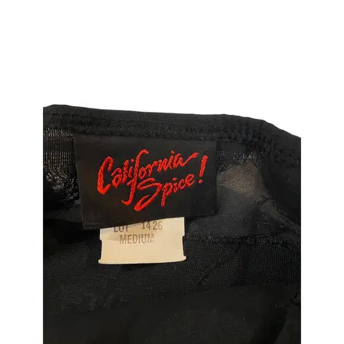 California Spice Eyelash Fringe Blouse Black Size M Vintage 80โs Mob Wife Glam Size M