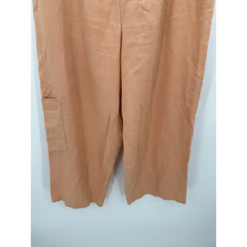 Linden Hill Womens Orange Linen Pants Size L Baggy Relaxed Fit Casual Coastal Size L