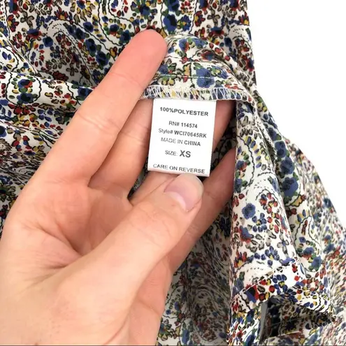 Ro & De Tank Dress Paisley Red Blue Cream XS