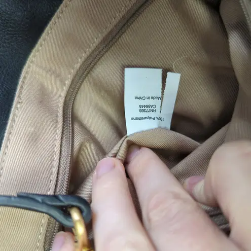 J.Crew Black Faux Leather Handbag Satchel Crossbody Tote Bag Black F6133