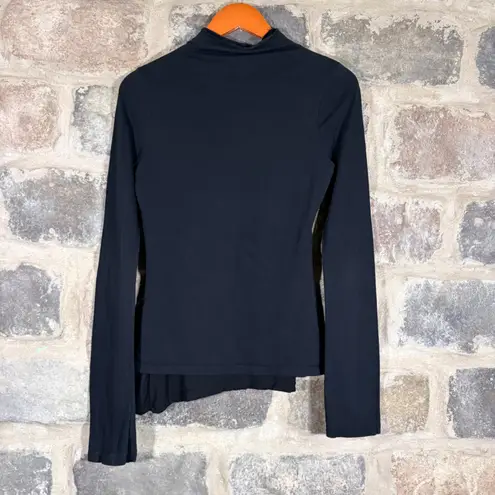James Perse Woman's Black Mock Neck Long Sleeve Top 1/Small Cotton Layered