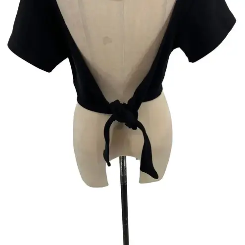 Vintage Souls Juicy Backless Rib Crop Top Black Las Vegas Rhinestone Size Medium