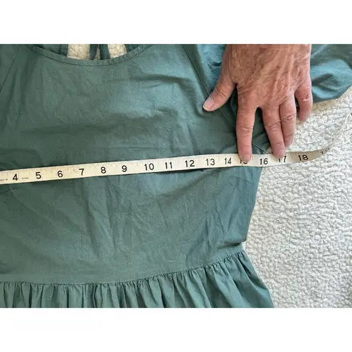 Peter Som Puff Sleeve Ruffle Trim Open Back Mini Dress in Green Size 4