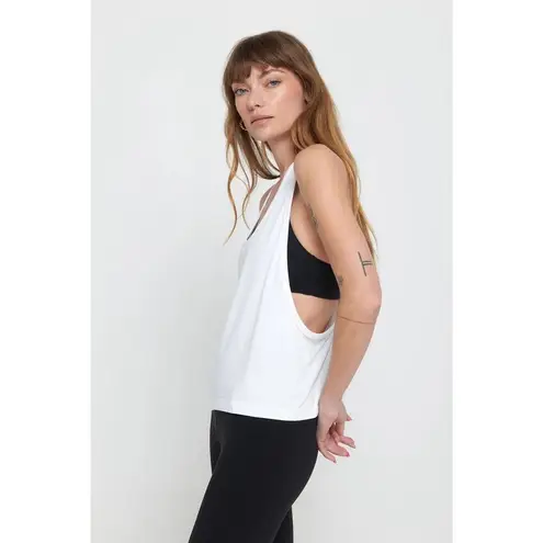 Spiritual Gangster NEW  Size M/L Alex Seamless Muscle Racer Tank White Low Arm