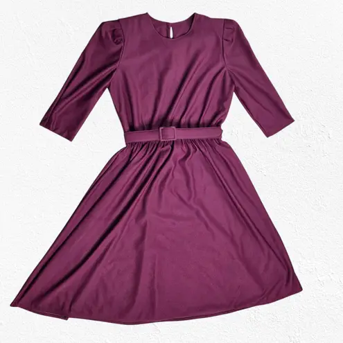 1970s Vintage Burgundy Fit and Flare Semi