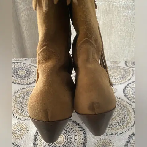 Silver Star Boots Brown Western Cowgirl Fringed Houston Suede Boots Size 8