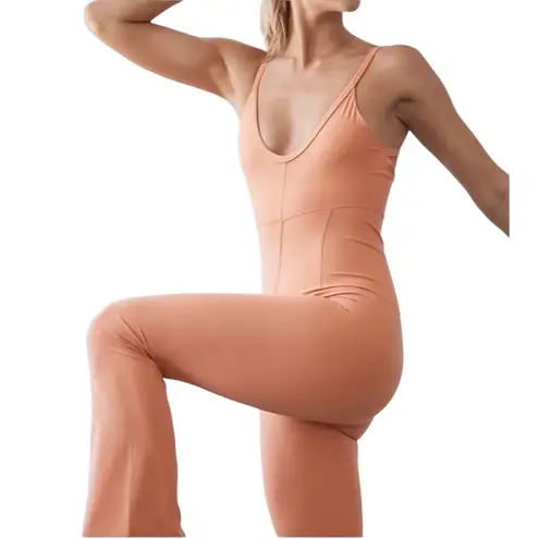 Free People  MOVEMENT ALL STAR CORAL ORANGE ONE PIECE TANK JUMPSUIT S