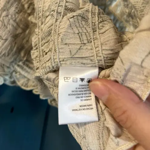 Paper Crane Tan Smocked Ruffle Tank Top & Matching Skirt | Women’s Size Medium Green