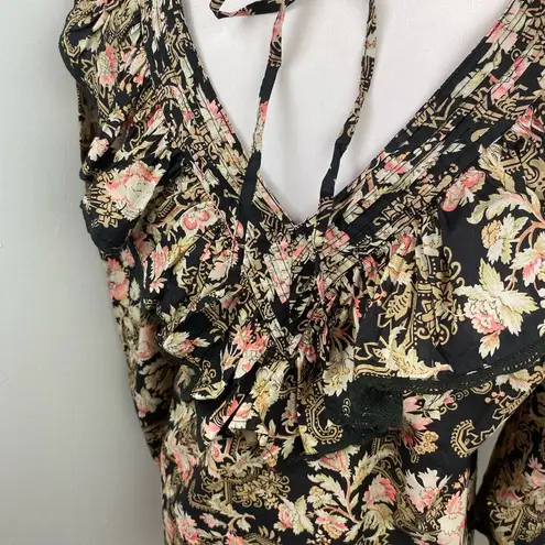 ST. ROCHE Floral Hatfield Top in Belladonna Print Organic Cotton Size 0 $285 Black