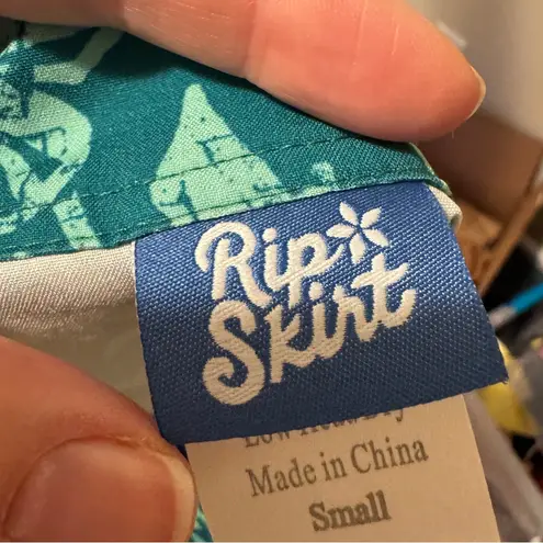 RipSkirt Green Floral Print Wrap Skirt Womens S Beachy Summer Vacation Tropical