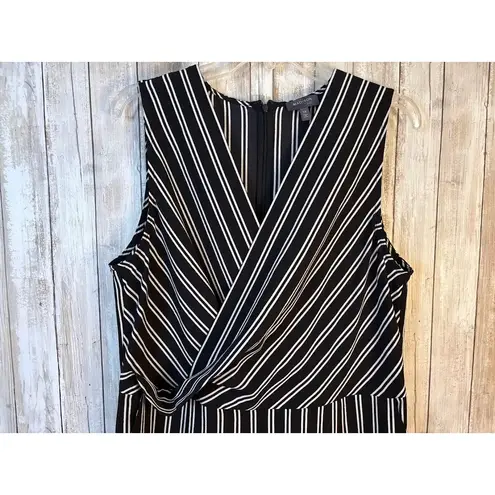 Madison Curvy Black White Striped Jumpsuit