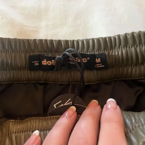 Dollhouse NWT Faux Vegan Leather Joggers Pants Green ( Brand) Size Medium