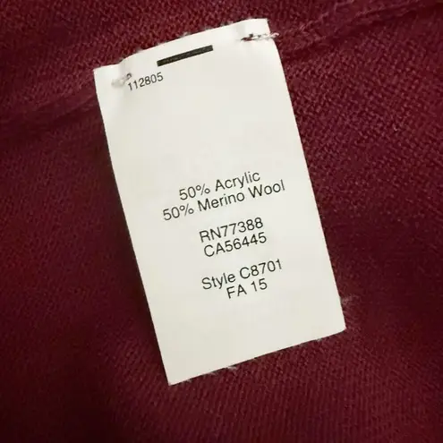 J. CREW | Maroon Merino Wool Cardigan Button Up Sweater Long Sleeve Soft | Small Red