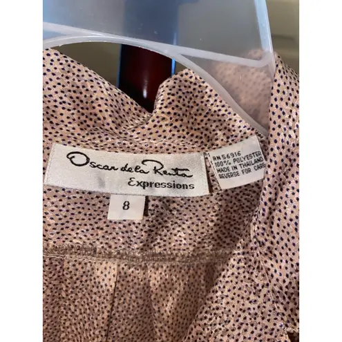 Oscar de la Renta Women's vintage Blouse, Size 8 Pink & Bl