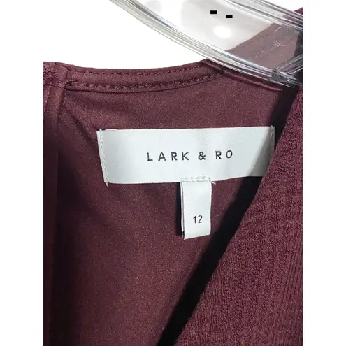 Lark & Ro Red V Neck Dress 12 Minimalist Quiet Luxury Career Dark Romantic