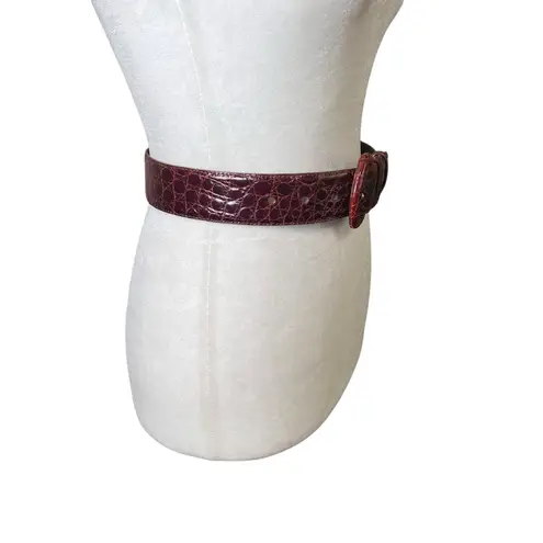 VTG Genuine Caiman Leather Waist Belt Made in Italy Croc Cognac Brown Sz 30 (S)