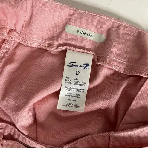 Seven7 Pants Wide Leg Cropped Mellow Rose Belted Size 12 NEW NWT