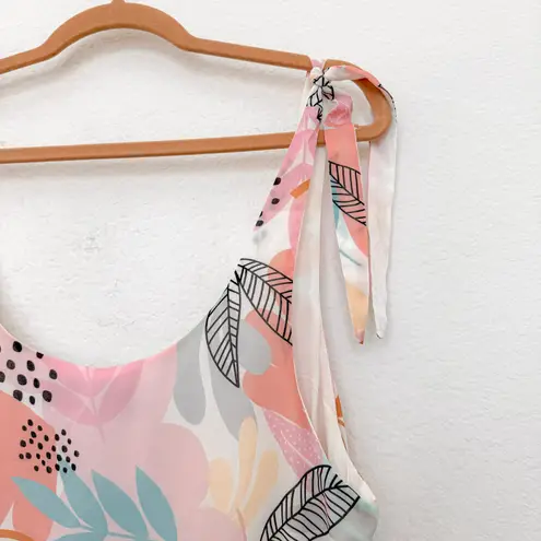 Jadelynn Brooke Womens Dress Size M Multicolor Floral Tie Shoulder Boho Tropical