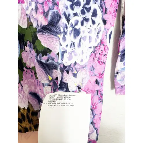 Just Cavalli Roberto Cavalli Y2k Mini Dress Size XL Animal Print Floral 90s Euro