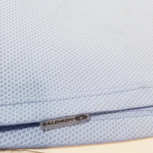 Salomon 1/4 zip Textured Mock Neck Light Blue Sweater Long Sleeves