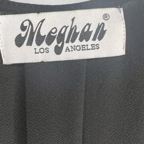 Meghan LA Jasmine Solid Black Tie Waist Maxi Dress Size Small