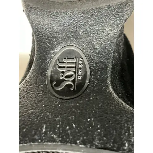 Woman’s Softt Black Suede Wedge Heel Side Zip Tall Boots 7.5 Mw