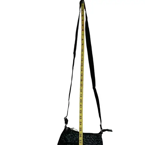 Baggallini Joey Bag Crossbody Black and Gray Cheetah Print Adjustable Strap
