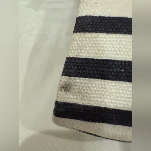 J. Crew Striped Espadrilles Flats Pull On White Blue Size 10 Coastal summer