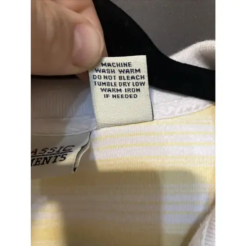 Classic Elements Yellow Stripe Polo Shirt & Shorts Set, Women's XL, Summer