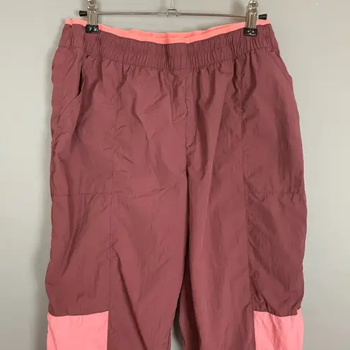 Reebok  Joggers Track Pants Women Size Medium Pink Workout Athletic Elastic Waist