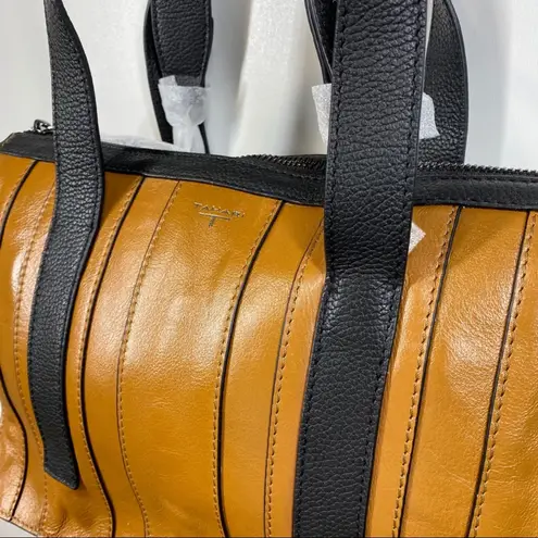 T Tahari Shopper Tote Shoulder Bag Leather Handbag Brown Purse