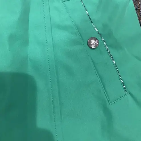 Dennis Basso Women's Sz XXS Water Resistant Button Front Jacket Green Paisley - Image 5