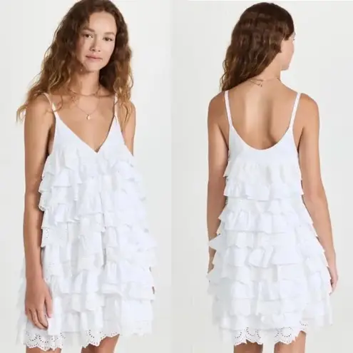 Caroline Constas Layne Dress Tiered White Ruffle Crochet Size S NWOT