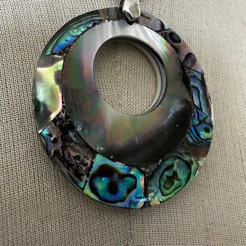 Reversible Abalone & Mother of Pearl Pendant Necklace