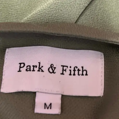 Park & Fifth Green Silk Satin Sleeveless Cowl Neck Cami Camisole Maxi Dress Sz M Size M