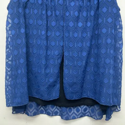 Signature Studio Boho Top Womens Large Embroidered Flowy Chiffon Peasant Beachy