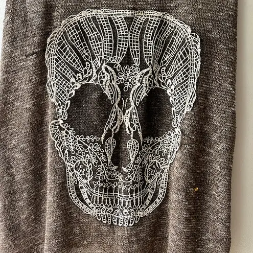 Lace Sugar Skull Brown & Gold Lamé Tank•sz L/XL Size L