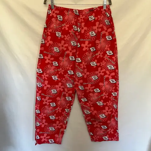 Vtg Y2K NASCAR Dale Earnhardt Jr Womens Lounge Pants Sz M Budweiser Floral #8 Red Size M