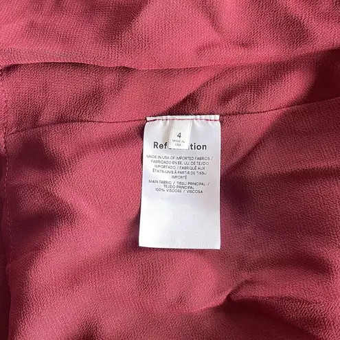 Reformation NWT  Stevi Shirred Georgette Midi Dress in Plum Size 4